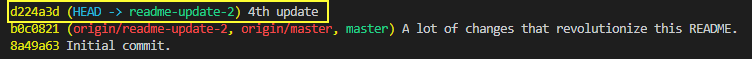 git reflog only fourth update
